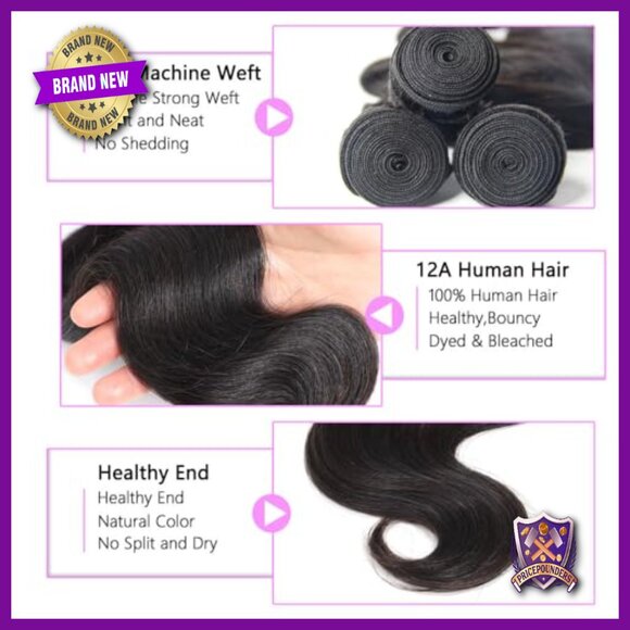 12A Brazilian Virgin Human Hair Bundles with 4x4 HD Lace Closure main image 6